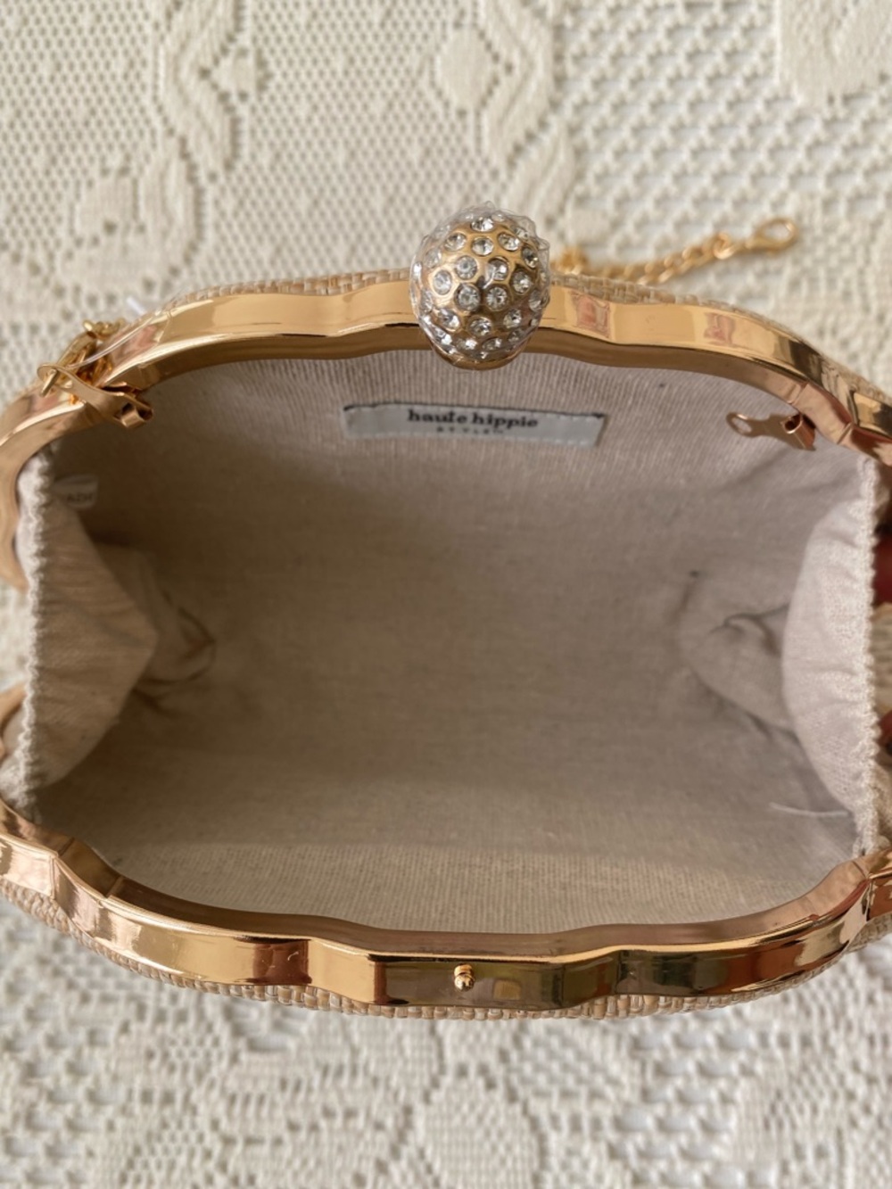 Haute Hippie Shell Clutch with Gold Chain - Picture 5 of 12